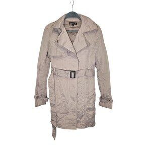Elizabeth & James NWOT XS Beige‎ Belted Trench Coat Adjustable Cuffs Buttons